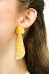 Gold plated long stud earrings