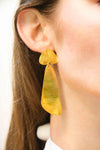 Gold plated long stud earrings