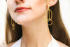 stud gold plated earrings, two mobile circles