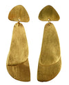 Gold plated long stud earrings